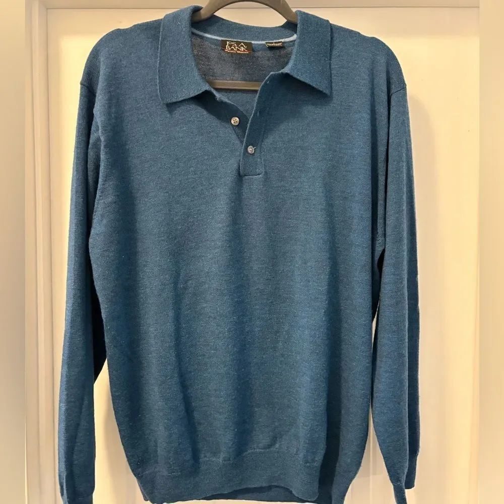 Jos. A. Bank Signature Collection Blue Knitwear 100% Merino Wool Size Large